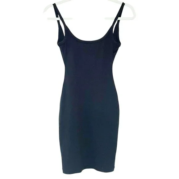 Women's All Things Golden Black The Lux Rib Low Back Mini Sleeveless Dress XS - Picture 2 of 11